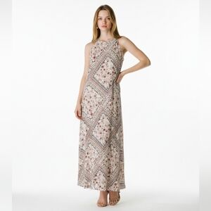 Blue Rain Women's Sleeveless Dress Size L Floral Boho Embroidered